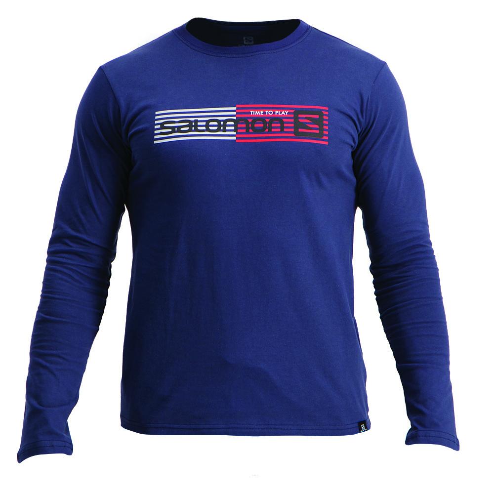 Tops Salomon Hombre Azul Marino - Salomon Argentina JOEY LS M,832159-AEB